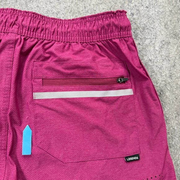 Legends Relay Shorts Men M Purple Nylon Stretch Performance Reflective Vented - Picture 8 of 15